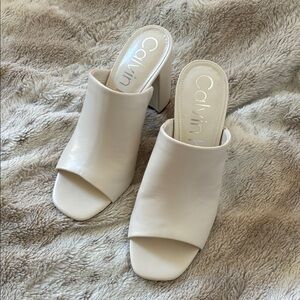 Calvin Klein Women's Elegant Cream Mules